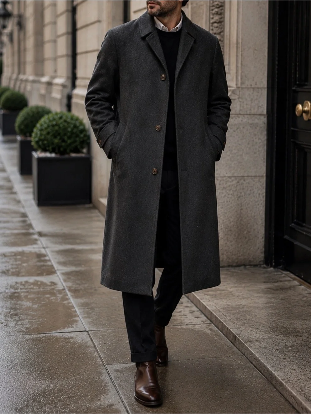 Ermenegildo Zegna • Pure Cashmere Long Overcoat Made in Italy Men’s 44/XL